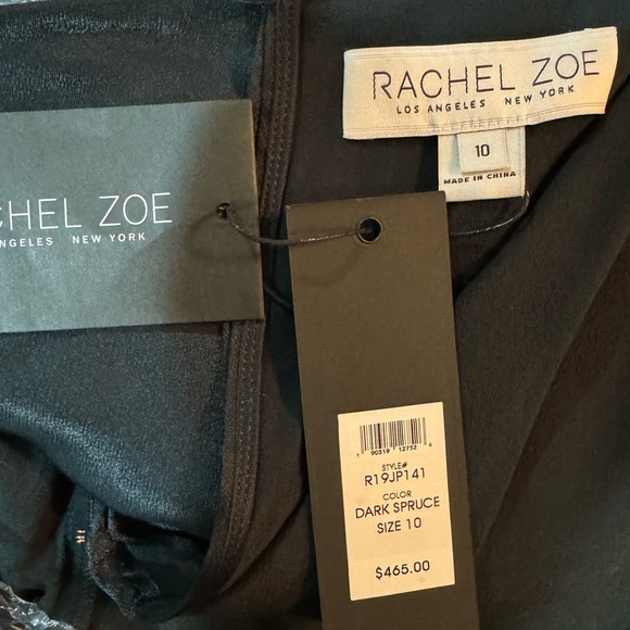 Rachel Zoe Black Fringe Satin Wide Leg Jumpsuit - Picture 2 of 2